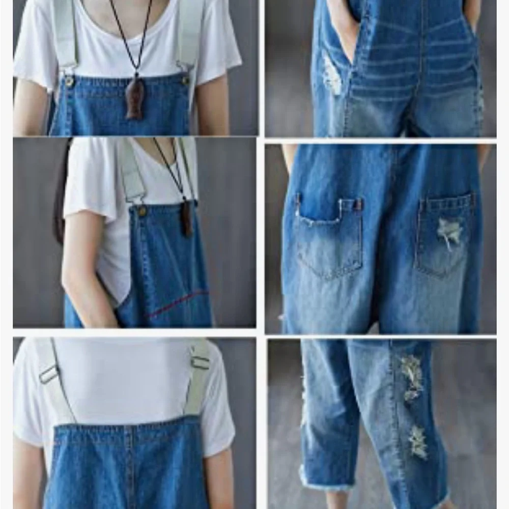 DISTRESSED LOOSE-FIT OVERALLS - Picture 5 of 7